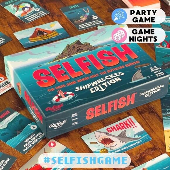 Ridley's Games Selfish Shipwrecked Edition Card Game Sharks Party Groups Survive - Picture 2 of 9